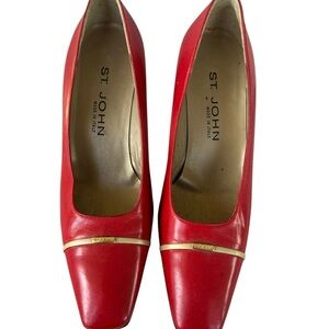 St. John Red Leather Heels